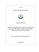 Khảo sát tình hình sử dụng thuốc trong điều trị bệnh thoái hóa khớp tại khoa nội thận khớp bệnh viện trung ương quân đội 108 