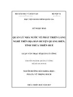 Quản lý nhà nước về phát triển làng nghề trên địa bàn huyện Quảng Điền, tỉnh Thừa Thiên Huế (Luận văn thạc sĩ)