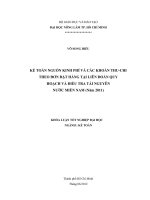 KẾ TOÁN NGUỒN KINH PHÍ VÀ CÁC KHOẢN THUCHI THEO ĐƠN ĐẶT HÀNG TẠI LIÊN ĐOÀN QUY HOẠCH VÀ ĐIỀU TRA TÀI NGUYÊN NƯỚC MIỀN NAM (Năm 2011)