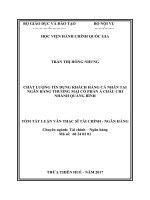 Chất lượng tín dụng khách hàng cá nhân tại Ngân hàng thương mại cổ phần Á Châu – Chi nhánh Quảng Bình (tt)