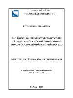 Hoàn thiện chính sách marketing sản phẩm  beer lào tại công ty beer lào nước cộng hoà dân chủ nhân dân lào (tt) 