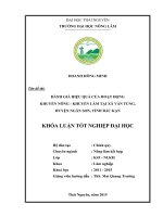 Đánh giá hiệu quả của hoạt động khuyến nông khuyến lâm tại xã Vân Tùng  huyện Ngân Sơn  tỉnh Bắc Kạn (Khóa luận tốt nghiệp)