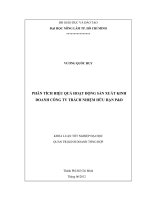 PHÂN TÍCH HIỆU QUẢ HOẠT ĐỘNG SẢN XUẤT KINH DOANH CÔNG TY TRÁCH NHIỆM HỮU HẠN PD KHÓA LUẬN TỐT NGHIỆP ĐẠI HỌC QUẢN TRỊ KINH DOANH TỔNG HỢP