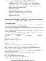 PHÂN LOẠI các bài tập HOÁ học THEO TỪNG DẠNG 