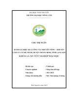 Đánh giá hiệu quả của công tác khuyến nông khuyến lâm tại xã Đề Thám  huyện Tràng Định  tỉnh Lạng Sơn (Khóa luận tốt nghiệp)