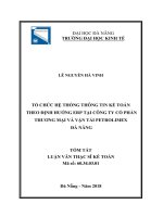 Tổ chức hệ thống thông tin kế toán theo định hướng ERP tại công ty cổ phần thương mại và vận tải petrolimex đà nẵng (tt) 