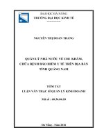 Quản lý nhà nước về chi khám, chữa bệnh bảo hiểm y tế trên địa bàn tỉnh quảng nam (tt) 