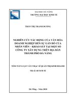 Nghiên cứu tác động của văn hóa doanh nghiệp đến sự gắn bó của nhân viên – khảo sát tại một số công ty xây dựng (tt) 