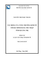 Tác động của tăng trưởng kinh tế tới bất bình đẳng thu nhập (tt) 