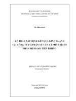 KẾ TOÁN XÁC ĐỊNH KẾT QUẢ KINH DOANH TẠI CÔNG TY CỔ PHẦN TƯ VẤN VÀ PHÁT TRIỂN PHẦN MỀM SAO TIÊN PHONG KHÓA LUẬN TỐT NGHIỆP ĐẠI HỌC NGÀNH KẾ TOÁN