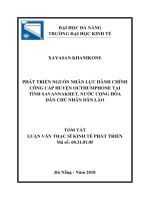 Phát triển nguồn nhân lực hành chính công cấp huyện outhumphone, tại tỉnh savannakhet, nước cộng hòa (tt) 
