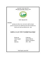 Đánh giá công tác cấp giấy chứng nhận quyền sử dụng đất trên địa bàn huyện Bình Gia  tỉnh Lạng Sơn giai đoạn 2011  2013 (Khóa luận tốt nghiệp)