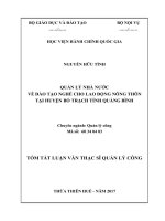 Quản lý Nhà nước về đào tạo nghề cho lao động nông thôn tại huyện Bố Trạch, tỉnh Quảng Bình (tt)