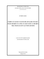NGHIÊN CỨU HÀNH VI NGƯỜI TIÊU DÙNG ĐỐI VỚI THỰC PHẨM CHẾ BIẾN CỦA CÔNG TY CHĂN NUÔI VÀ CHẾ BIẾN THỰC PHẨM SÀI GÒN TẠI TP HỒ CHÍ MINH LUẬN VĂN TỐT NGHIỆP ĐẠI HỌC NGÀNH KINH TẾ NÔNG LÂM
