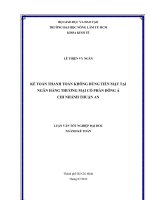 KẾ TOÁN THANH TOÁN KHÔNG DÙNG TIỀN MẶT TẠI NGÂN HÀNG THƯƠNG MẠI CỔ PHẦN ĐÔNG Á CHI NHÁNH THUẬN AN LUẬN VĂN TỐT NGHIỆP ĐẠI HOC NGÀNH KẾ TOÁN