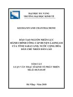 Đào tạo nguồn nhân lực hành chính công cấp huyện laongam của tỉnh saravanh, nước cộng hòa dân chủ (tt) 