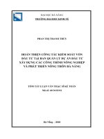 Hoàn thiện công tác kiểm soát vốn đầu tư tại ban quản lý dự án đầu tư xây dựng các công trình nông nghiệp và phát (tt) 