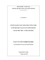 ĐÁNH GIÁ KHẢ NĂNG CHẤP NHẬN CÔNG NGHỆ TƯỚI NHỎ GIỌT TẠI XÃ XUÂN THỚI THƯỢNG HUYỆN HÓC MÔN  TP.HỒ CHÍ MINH LUẬN VĂN TỐT NGHIỆP ĐẠI HỌC NGÀNH KINH TẾ TÀI NGUYÊN MÔI TRƯỜNG