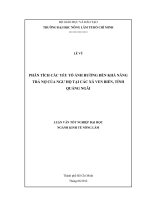 PHÂN TÍCH CÁC YẾU TỐ ẢNH HƯỞNG ĐẾN KHẢ NĂNG TRẢ NỢ CỦA NGƯ HỘ TẠI CÁC XÃ VEN BIỂN, TỈNH QUẢNG NGÃI