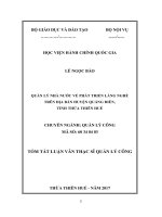 Quản lý nhà nước về phát triển làng nghề trên địa bàn huyện Quảng Điền, tỉnh Thừa Thiên Huế (tt)