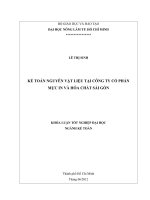 KẾ TOÁN NGUYÊN VẬT LIỆU TẠI CÔNG TY CỔ PHẦN MỰC IN VÀ HÓA CHẤT SÀI GÒN KHÓA LUẬN TỐT NGHIỆP ĐẠI HỌC NGÀNH KẾ TOÁN