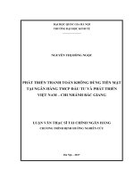 Phát triển thanh toán không dùng tiền mặt tại ngân hàng TMCP đầu tư và phát triển việt nam   chi nhánh bắc giang 
