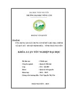 Ứng dụng GIS xây dựng cơ sở dữ liệu địa chính xã Quy Kỳ  huyện Định Hóa – tỉnh Thái Nguyên (Khóa luận tốt nghiệp)