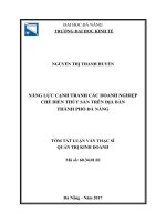 Năng lực cạnh tranh các doanh nghiệp chế biến thủy sản trên địa bàn thành phố đà nẵng (tt) 