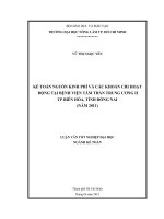 KẾ TOÁN NGUỒN KINH PHÍ VÀ CÁC KHOẢN CHI HOẠT ĐỘNG TẠI BỆNH VIỆN TÂM THẦN TRUNG ƯƠNG II TP BIÊN HÒA, TỈNH ĐỒNG NAI (NĂM 2011)