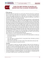 PHÂN TÍCH MÔI TRƯỜNG VÀ NGUỒN LỰC MARKETING PHỤC VỤ QUẢN TRỊ MARKETING