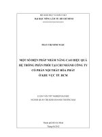 MỘT SỐ BIỆN PHÁP NHẰM NÂNG CAO HIỆU QUẢ HỆ THỐNG PHÂN PHỐI TẠI CHI NHÁNH CÔNG TY CỔ PHẦN NỘI THẤT HÒA PHÁT Ở KHU VỰC TP. HCM