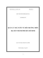Quản lý nhà nước về môi trường trên địa bàn Tp.HCM (Luận văn thạc sĩ)