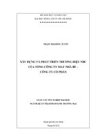 XÂY DỰNG VÀ PHÁT TRIỂN THƯƠNG HIỆU NBC CỦA TỔNG CÔNG TY MAY NHÀ BÈ – CÔNG TY CỔ PHẦN