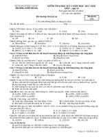 đề thi sinh học lớp 10 dành cho học sinh ôn khối b hay