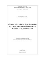 ĐÁNH GIÁ HIỆU QUẢ KINH TẾ MÔ HÌNH TRỒNG QUÝT HỒNG THEO TIÊU CHUẨN VIETGAP TẠI HUYỆN LAI VUNG TỈNH ĐỒNG THÁP