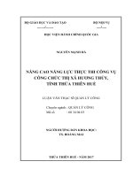 Nâng cao năng lực thực thi công vụ công chức thị xã Hương Thủy, tỉnh Thừa Thiên Huế (Luận văn thạc sĩ)