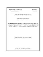 Xã hội hóa hoạt động cung ứng dịch vụ công về đo đạc về bản đồ tại văn phòng đăng ký đất đai, Sở tài nguyên và môi trường tỉnh Bình Dương (Luận văn thạc sĩ)