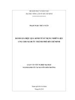 ĐÁNH GIÁ HIỆU QUẢ KINH TẾ SỬ DỤNG NHIÊN LIỆU CNG CHO XE BUÝT THÀNH PHỐ HỒ CHÍ MINH