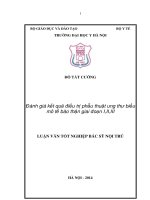 Đánh giá kết quả điều trị phẫu thuật ung thư biểu mô tế bào thận giai đoạn I,II,III