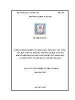 Kinh nghiệm nghiên cứu khoa học thái độ và kỳ vọng của học viên sau đại học trường đại học y HN đối với môn học phương pháp nghiên cứu khoa học và một số yếu tố liên quan năm học 2014 2015 