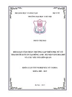 Rối loạn tâm thần thường gặp trên phụ nữ có thai dưới 24 tuần tại đông anh HN năm 2014 2015 và các yếu tố liên quan 