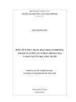 PHÂN TÍCH THỰC TRẠNG HOẠT ĐỘNG MARKETING ONLINE CỦA CÔNG TY CỔ PHẦN THƯƠNG MẠI VÀ ĐÀO TẠO TIN HỌC LONG THÀNH