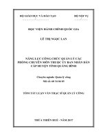 Năng lực công chức quản lý các phòng chuyên môn thuộc ủy ban nhân dân cấp huyện tỉnh Quảng Bình (tt)