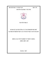 Đánh giá sự hài lòng của người bệnh nội trú tại một số bệnh viện các tuyến năm 2015
