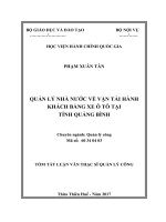 Quản lý nhà nước về vận tải hành khách bằng xe ô tô tại tỉnh Quảng Bình (tt)