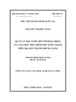 Quản lý nhà nước đối với hoạt động của tổ chức phi chính phủ nước ngoài trên địa bàn thành phố Đà Nẵng (tt)