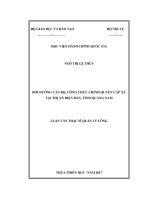 Bồi dưỡng cán bộ, công chức chính quyền cấp xã tại thị xã Điện Bàn, tỉnh Quảng Nam (Luận văn thạc sĩ)