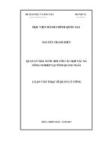 Quản lý nhà nước đối với các hợp tác xã nông nghiệp tại tỉnh Quảng Ngãi (Luận văn thạc sĩ)