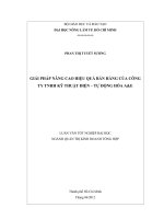 GIẢI PHÁP NÂNG CAO HIỆU QUẢ BÁN HÀNG CỦA CÔNG TY TNHH KỸ THUẬT ĐIỆN – TỰ ĐỘNG HÓA AE