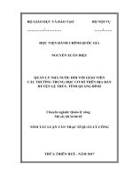 Quản lý nhà nước đối với giáo viên các trường Trung học cơ sở trên địa bàn huyện Lệ Thủy tỉnh Quảng Bình (tt)